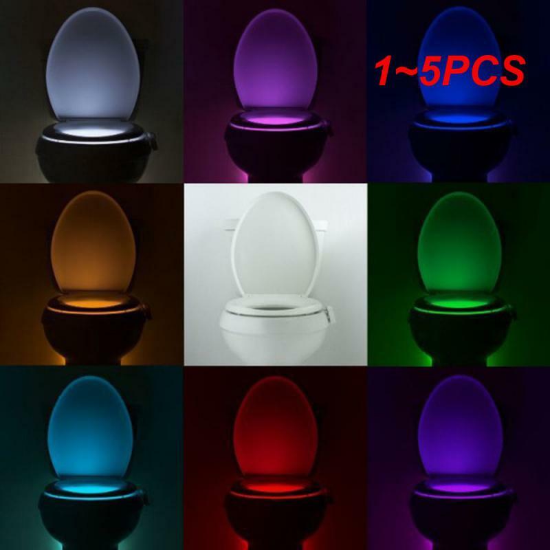 1~5PCS Motion Sensor Toilet Lights USB LED Colors Rechargeble Waterproof for Tiolet Bowl WC Luminaria Lamp For Bathroom Washroom