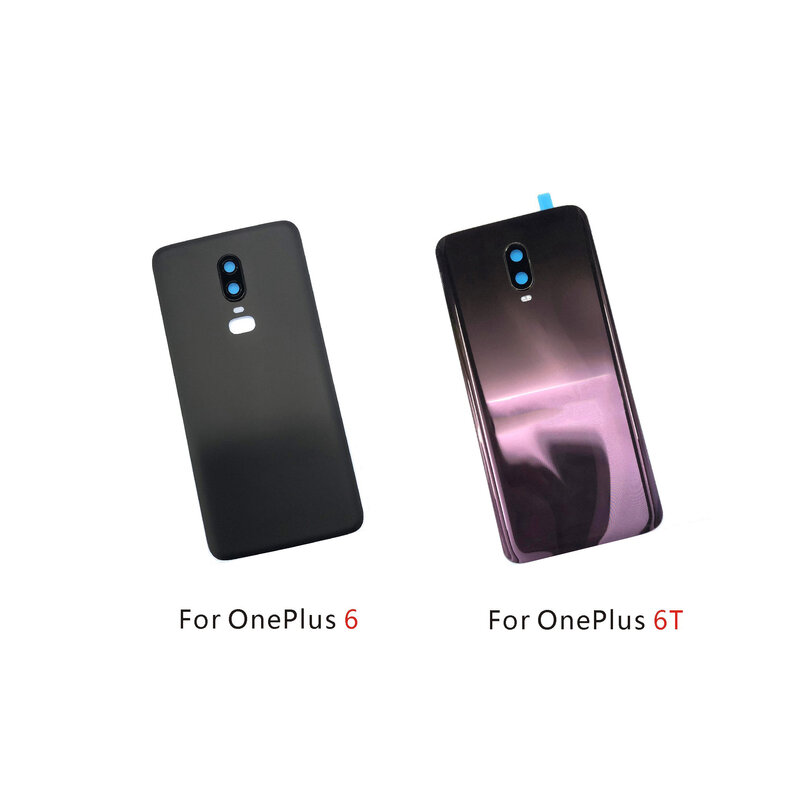 ใหม่สำหรับ OnePlus 6 6T ฝาหลังแบตเตอรี่เคสประตูหลังเปลี่ยนแบตเตอรี่ฝาหลังมีเลนส์กล้อง