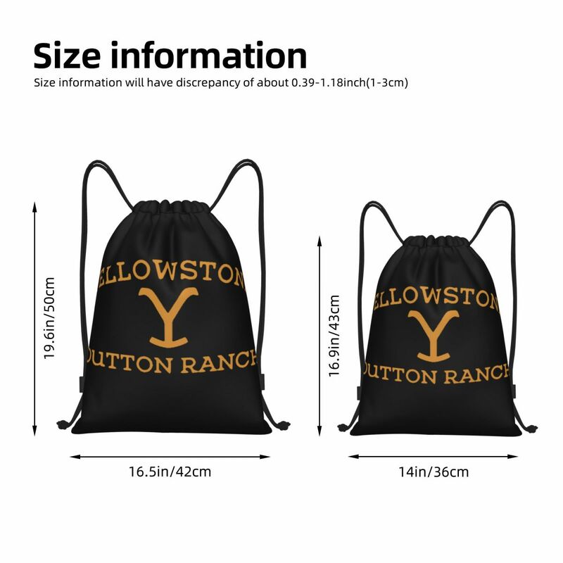 Cool Yellowstone botton Ranch borse portatili con coulisse borse portaoggetti zaino sport all'aria aperta viaggiare palestra Yoga