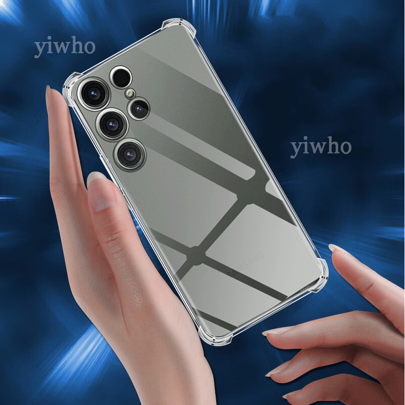 Shockproof Clear Silicone Soft Back Case For Samsung S24 S23 S22 S21 Ultra plus note20 Galaxy S 23 22 21 FE + Phone Cases Covers