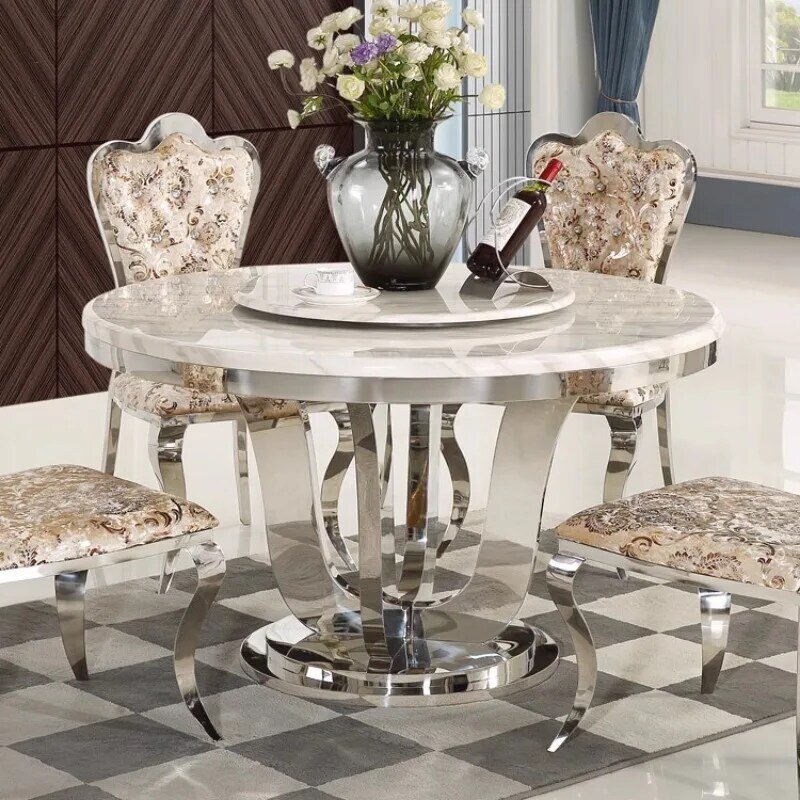 Chaise de salle à manger en acier inoxydable, moderne, simple, mode européenne, salon, hôtel, chaise à dossier en tissu de cuir