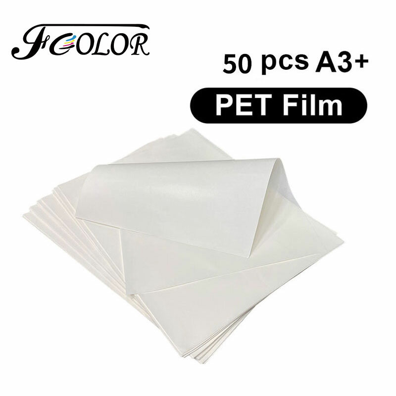 FCOLOR 50 листов A3 + термопилинг с двойным покрытием DTF ПЭТ-пленка для принтера Epson DTF футболка дизайн «сделай сам» печать теплопередающая пленка