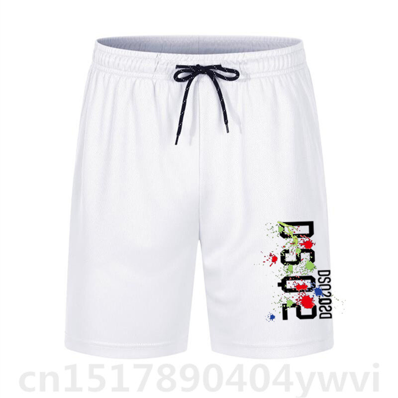 Men's new summer letter DAQ printed shorts with elastic drawstring design at the waist, fashionable and casual sports shorts