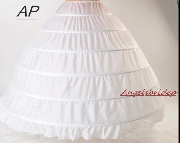Angelsbrip novo 6 aros petticoats bustle para vestido de baile vestidos de casamento underskirt acessórios nupcial crinolines