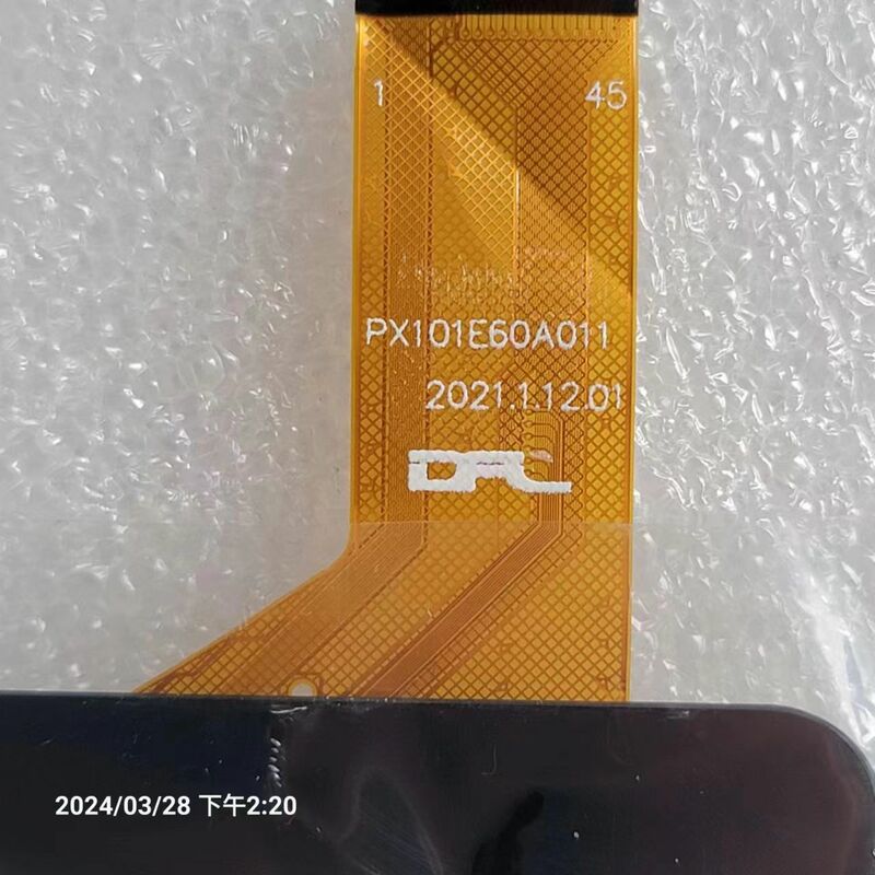 PX101E60AO11แผงฟิล์มกระจกแบบคาปาซิทีฟเซ็นเซอร์ดิจิไทเซอร์หน้าจอสัมผัสสีดำ10.1นิ้ว45พิน PX101E60A011 238*158มม.