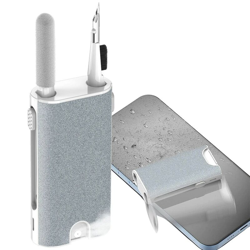 Kit de limpeza multifuncional Earbud, Bluetooth Headset Cleaning Pen, Teclado portátil Ferramenta de limpeza, Esponja de flocagem macia, 3 em 1