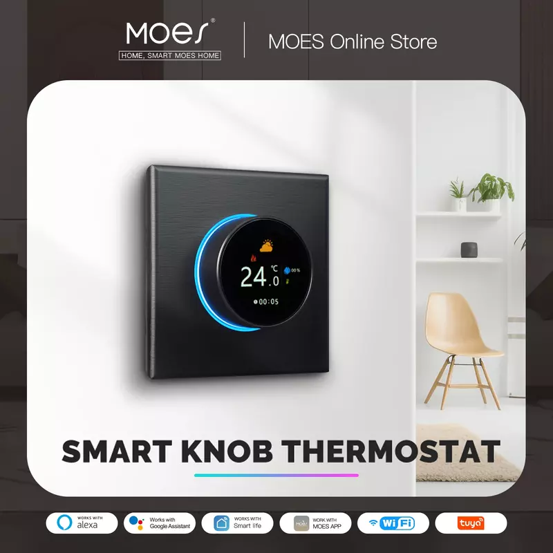WiFi Smart Home Heating Knob Thermostat Temperature Controller For Water Gas Boiler Electric Heating Works with Alexa GoogleHome