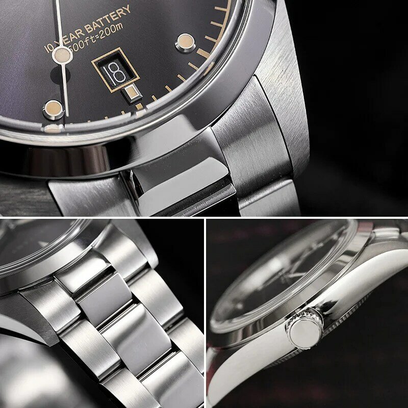 Baltany Vintage Explorer hołd zegarki 39MM szafirowy kryształ 200m wodoodporny nakładany markery Retro AR Man zegarek mechaniczny