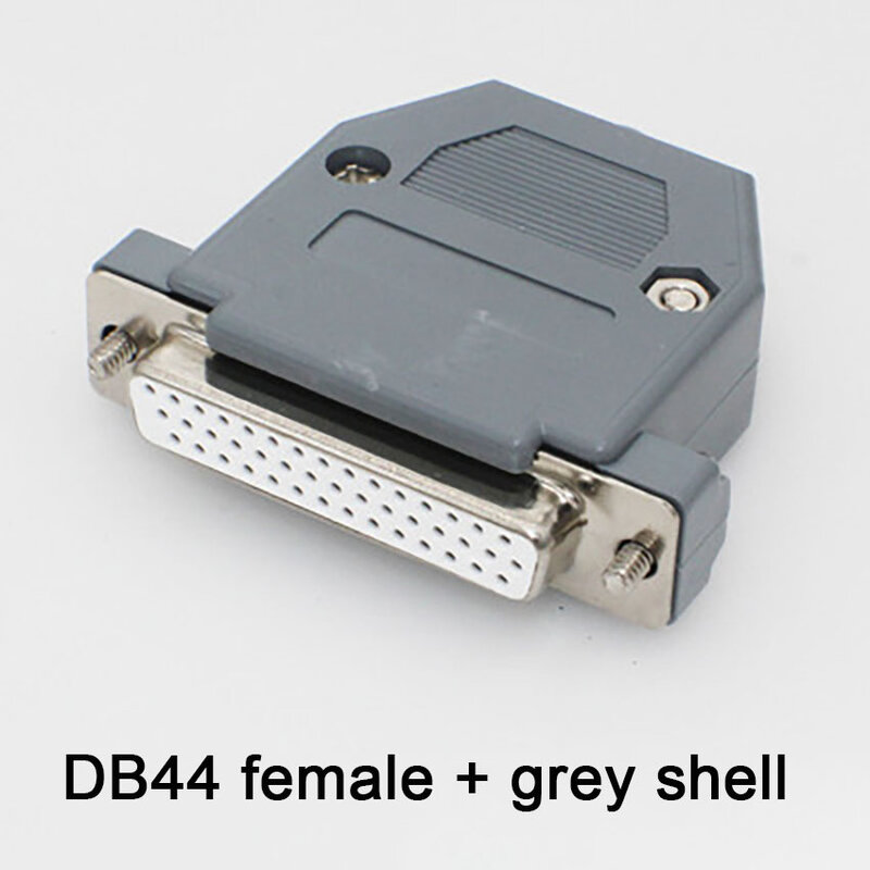 DB44 Solder Head Male Plug/Female Socket Plastic Housing Kit 3 Row 44 Pin Serial Connector D-SUB 44 Adapter Grey Black Housing