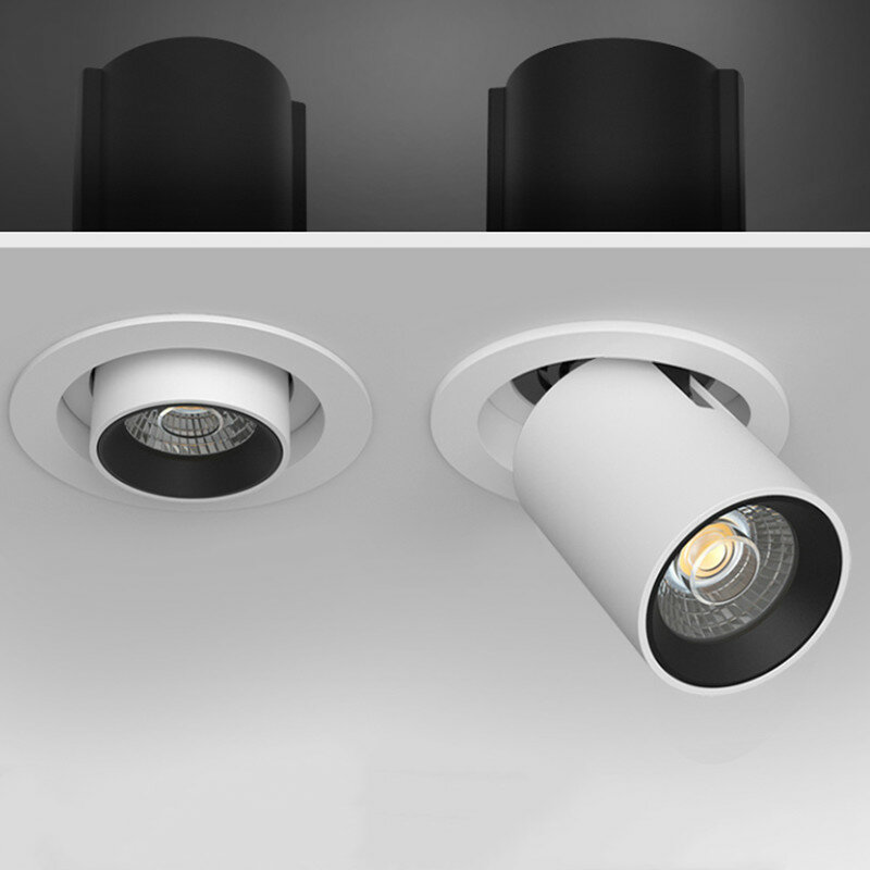 LED verstellbarer 360 ° drehbarer Stretching-Scheinwerfer mit eingebetteter Decken leuchte, Wohnzimmer, Flur, Innen beleuchtung