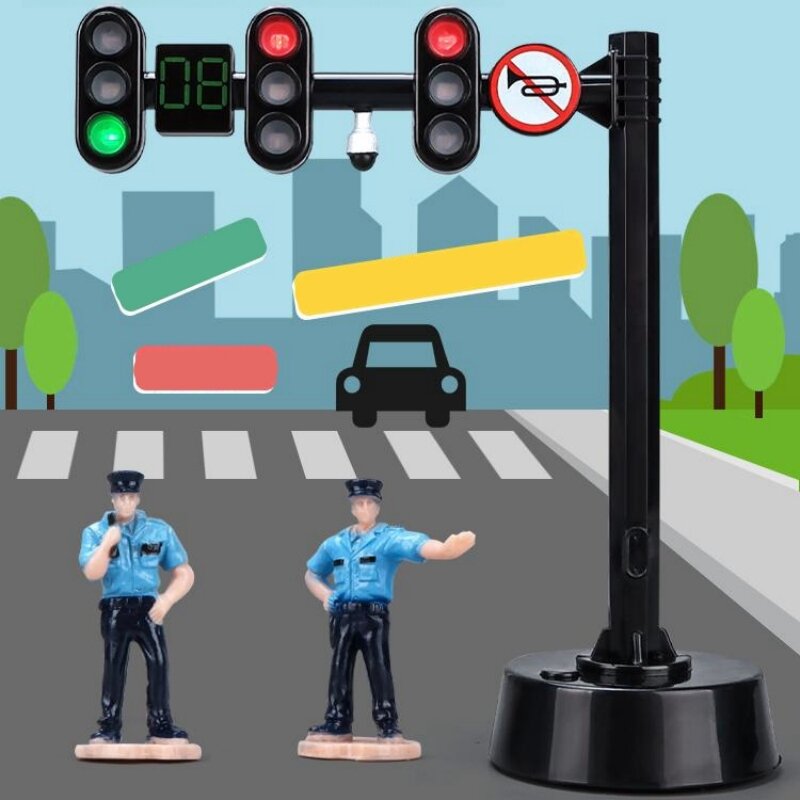 Traffic Light Toy For Children, Sound & Light, Road Sign Lamp, Early Educational Toy Collection, Christmas Gift For Boys Girls