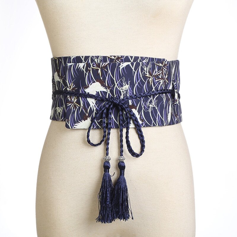 Ceinture large brodée avec nœud pour femme, ceinture de robe rétro, ceinture à la mode, ceinture corset pour fille, accessoires de taille