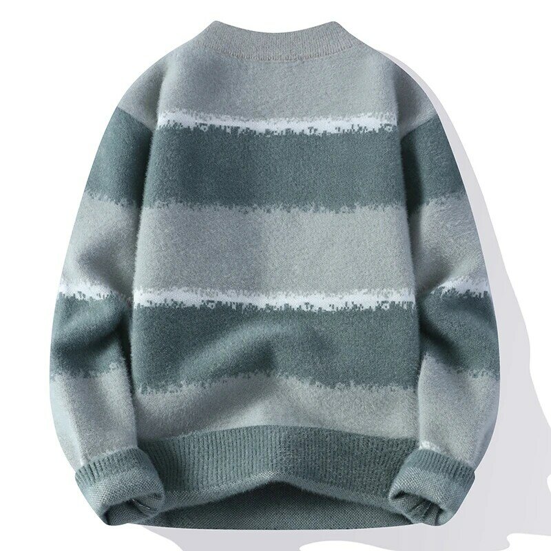2023 autumn/Winter New Men's High-Quality Fashion Trend Mink Fuzz Sweater Men Casual Comfortable Warm Sweaters men size M-3XL