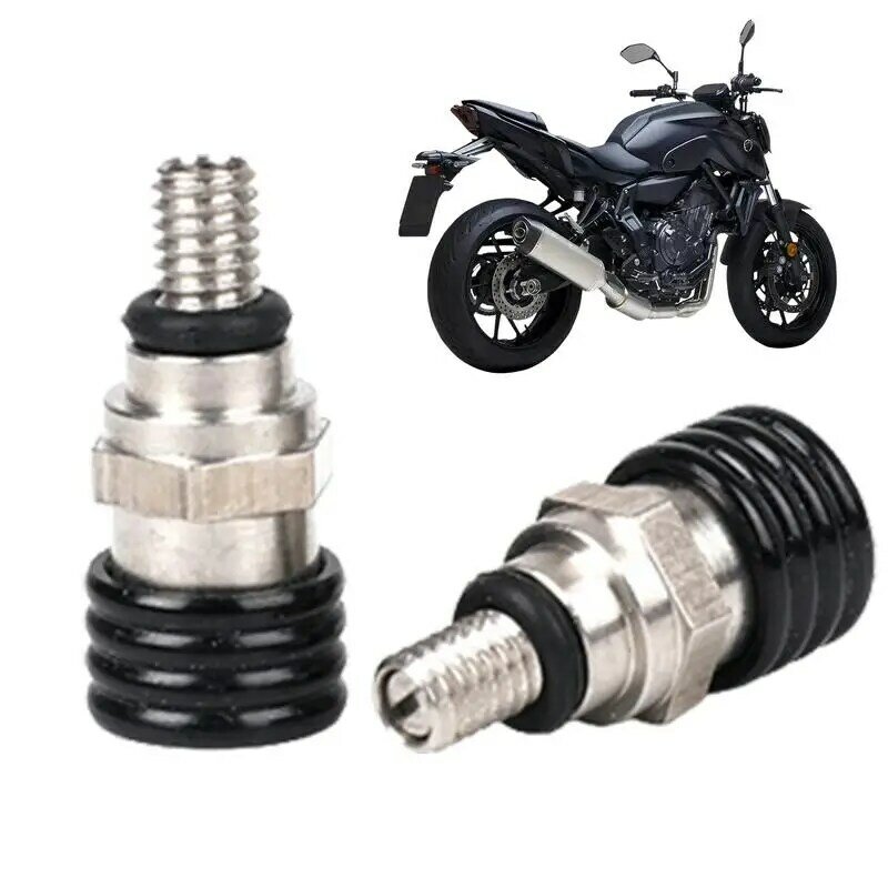 Horquilla de purga superior, reemplazo de válvula de alivio, acero inoxidable y aluminio, 2 piezas, tornillo para motocicleta