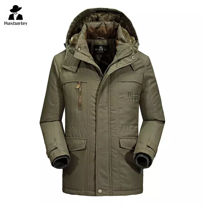 Men Thicken Fleece Jackets Male Streetwear Windbreaker Parkas Winter Jacket Coat Detachable Hoodies Cotton-padded Man Clothing