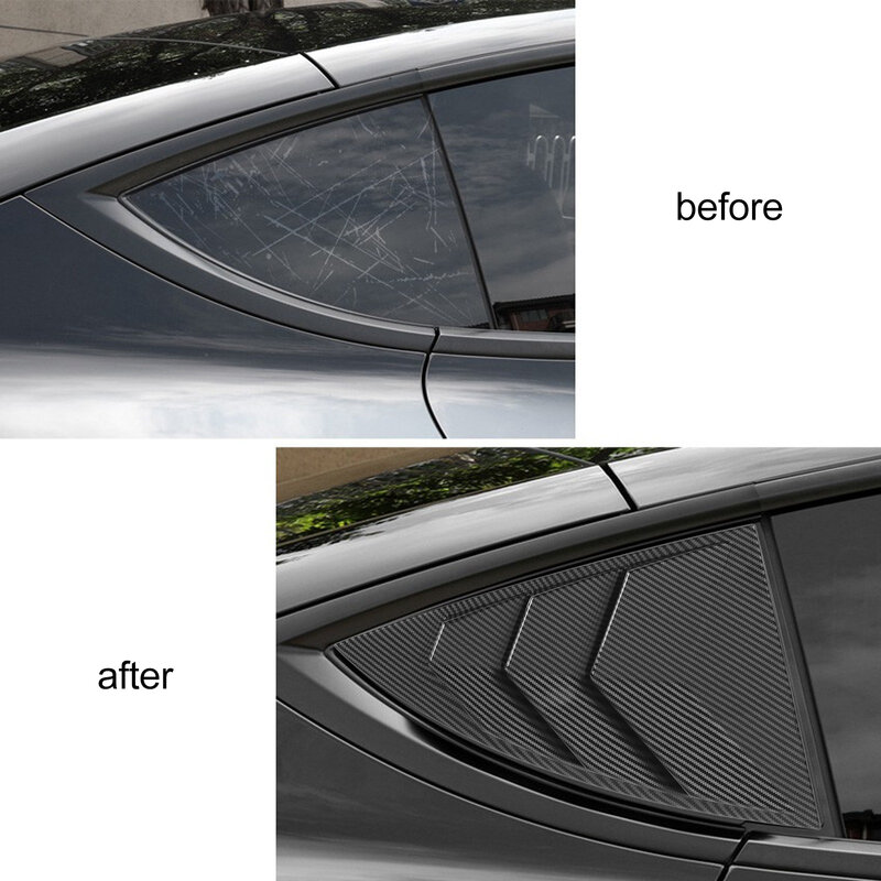 Alerón de ventana lateral de 2 piezas, superficie lisa, divisor triangular, reemplazo de cubierta de sombra para Tesla Model Y 2021 a 2023, negro