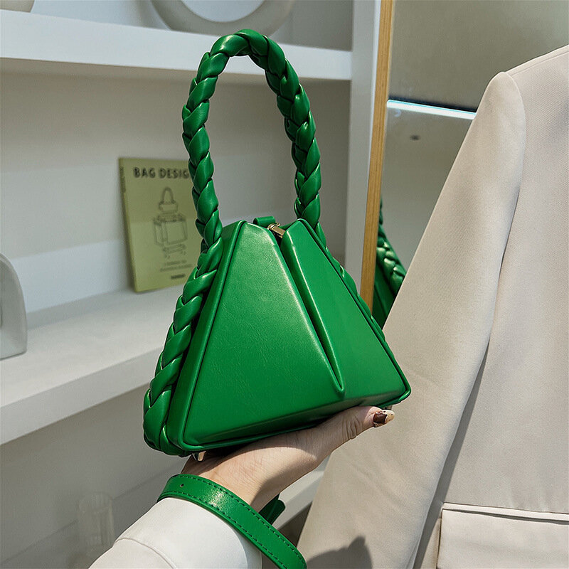 Bag Crossbody Shoulder Handbag Woman White Y2k Personalized Solid Color Street New Women's Irregular Triangle Folding Clutche