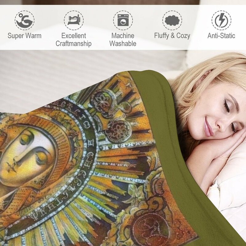 Vierge Marie Gravure-Costa Del Sites Jeter Blanket, Designer Blankets, Sofa