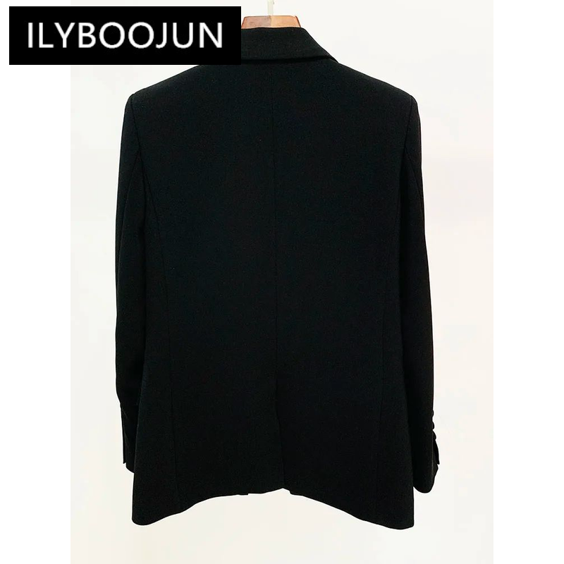 ILYBOOJUN-Chaqueta de diseñador de moda para mujer, Blazer con botones, diamantes de imitación, Strass con cuentas, 2024