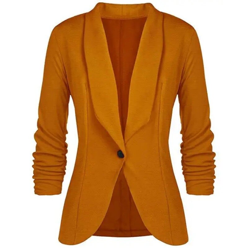 Autumn Women Coats Jackets Office Lady Streetwear Cardigans Female Overcoat Slim Turn-down Collar Single Button Business Suit