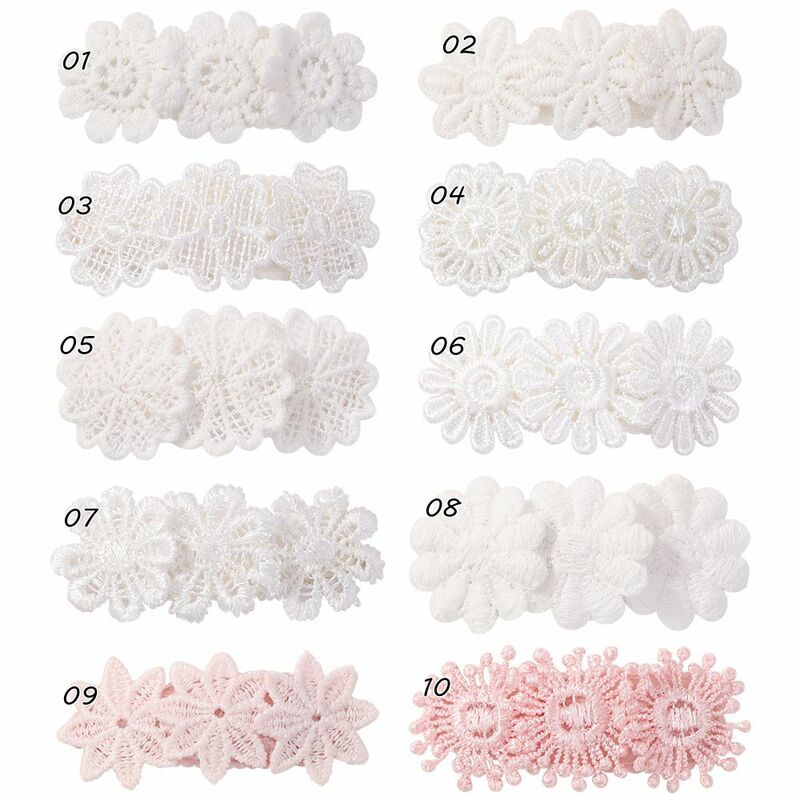 60pc/lot 2.4” Floral Snaps Hair Clips for Women Kids Girls Flower Hair Pins Embroidery Hairpins Baby Girl Daisy Flower Barrettes
