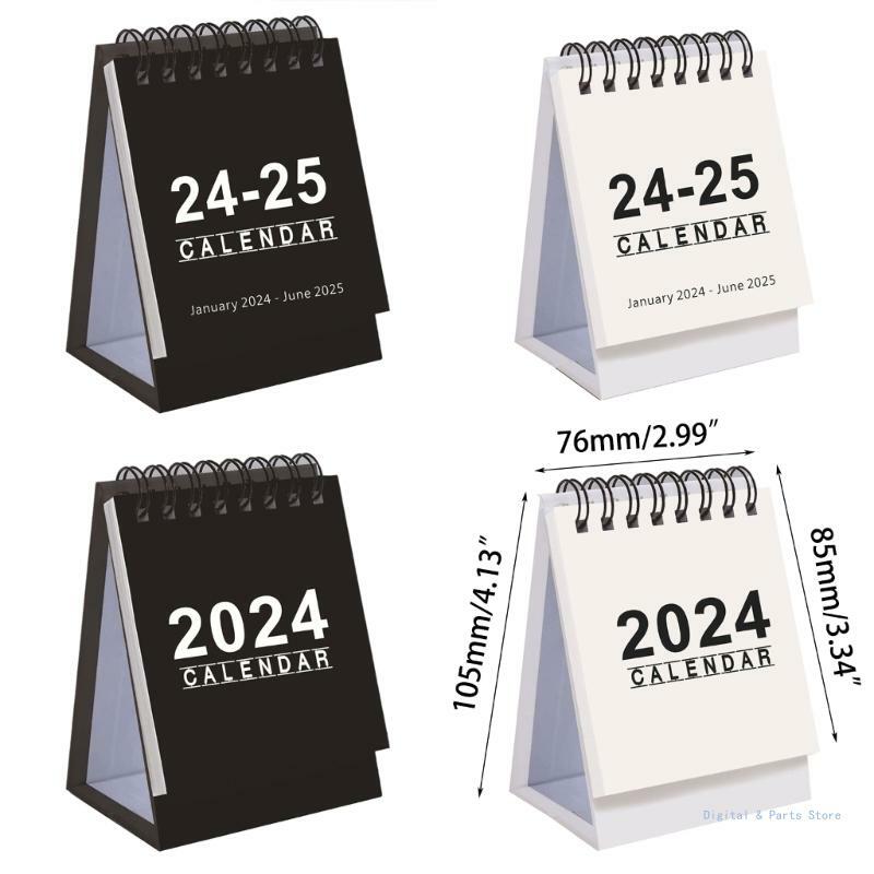Mini calendário de mesa M17F 2024 para decoração de escritórios domésticos para planejador de programação diária
