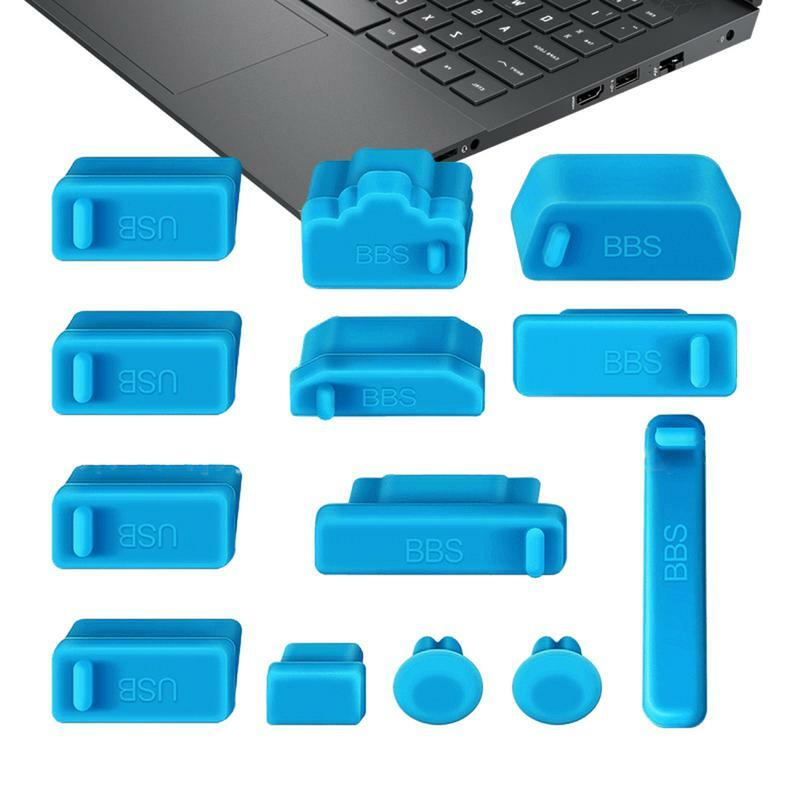 Cubierta de puerto USB para ordenador portátil, tapón de silicona tipo C de 13 piezas, a prueba de polvo, Universal, resistente al agua