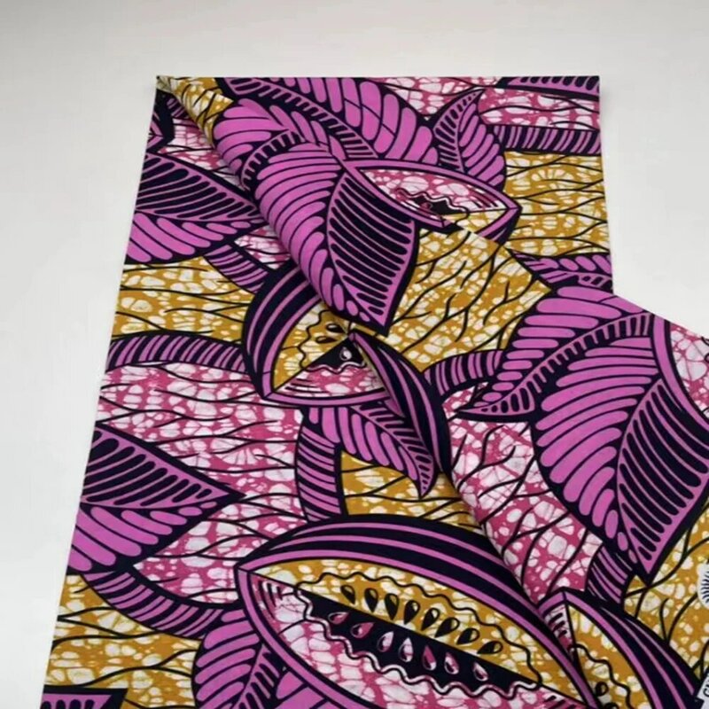2023 Good Quality African Origianl Real Wax Fabric Print Batik Pagne Tissu Soft 100Cotton Material Greeen Color For Sew 6yards