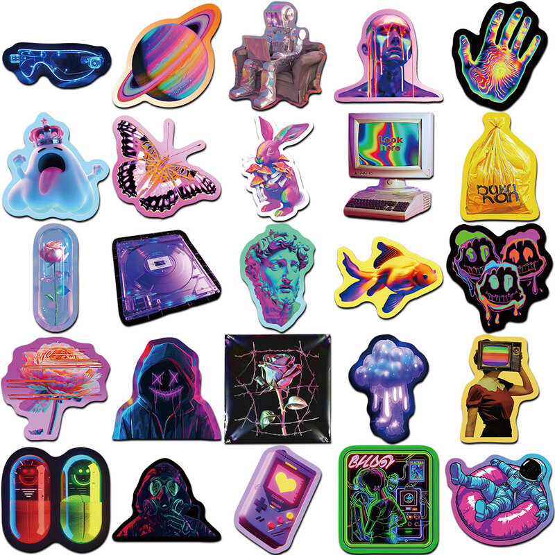 10/30/56PCS Laser Cyberpunk Style Series Stickers For Suitcase Skateboard Laptop Luggage Fridge Phone Car Styling DIY  stickers