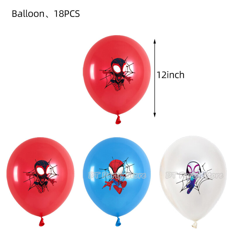 Nowa dekoracja urodzinowa motywu SpiderMan Spidey marvela i jego niesamowici przyjaciele balon z folii aluminiowej jednorazowe zastawy stołowe