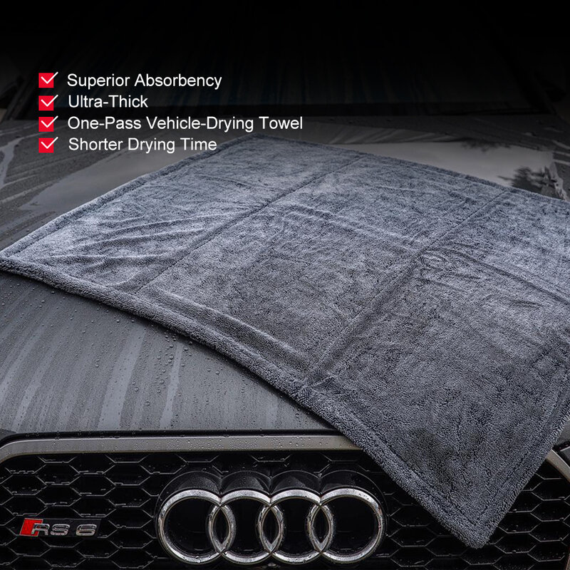 Detailingking 1200gsm torção de microfibra toalha de secagem profissional super macio toalhas de pano de limpeza do carro para o detalhamento do automóvel