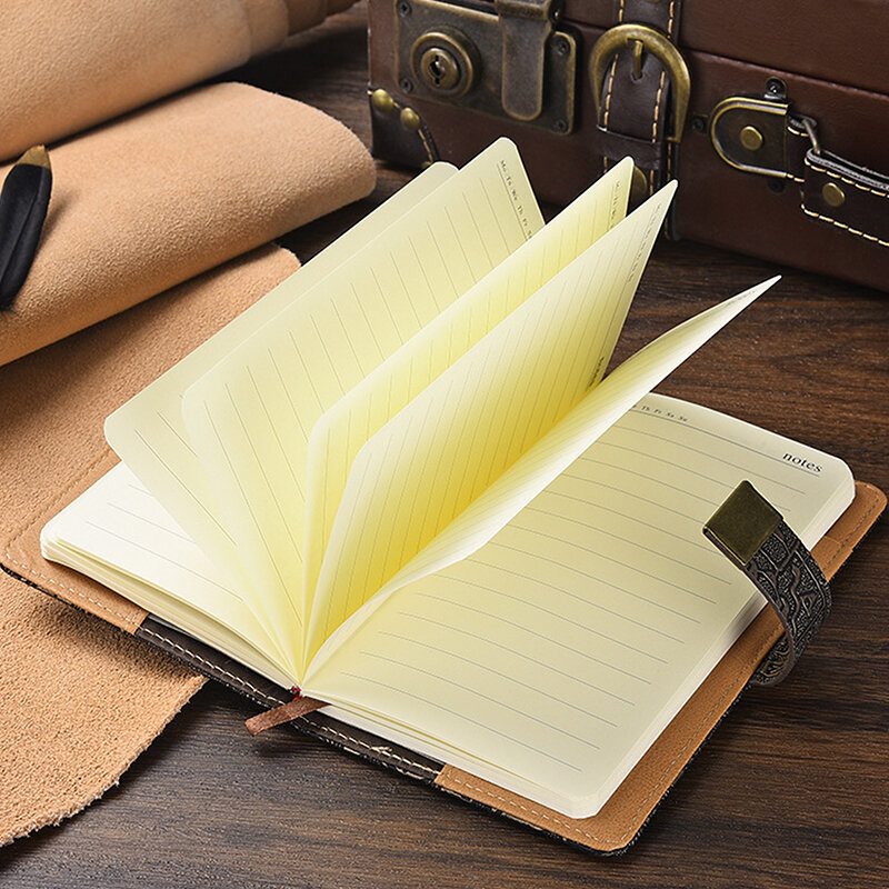 200 stron kod A5A6 z blokadą pamiętnik planera programu notatnika notatnik Retro prostego dziennika książki konta