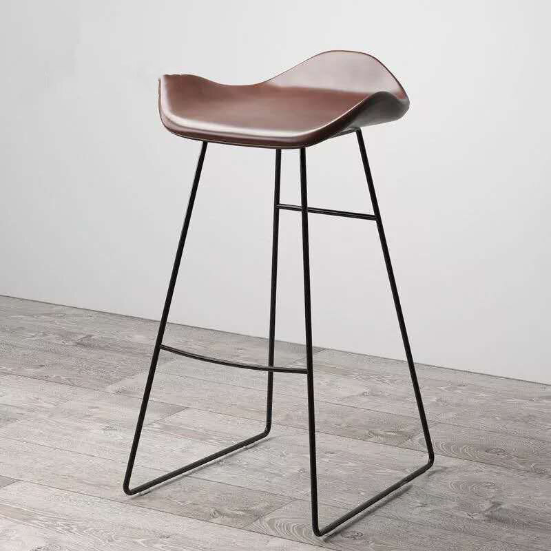 Современная простая искусственная кожа, высокие барные стулья, домашняя кухонная мебель, скандинавский высокий барный стул, роскошный барный стул U