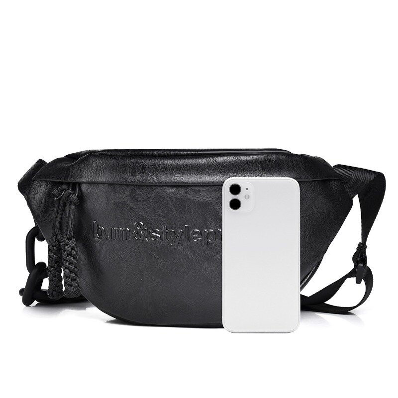 Bolso de pecho con cadena de ocio Simple para mujer, bolso de cuerpo pequeño de PU negro, bolso cruzado de estilo Ins portátil deportivo