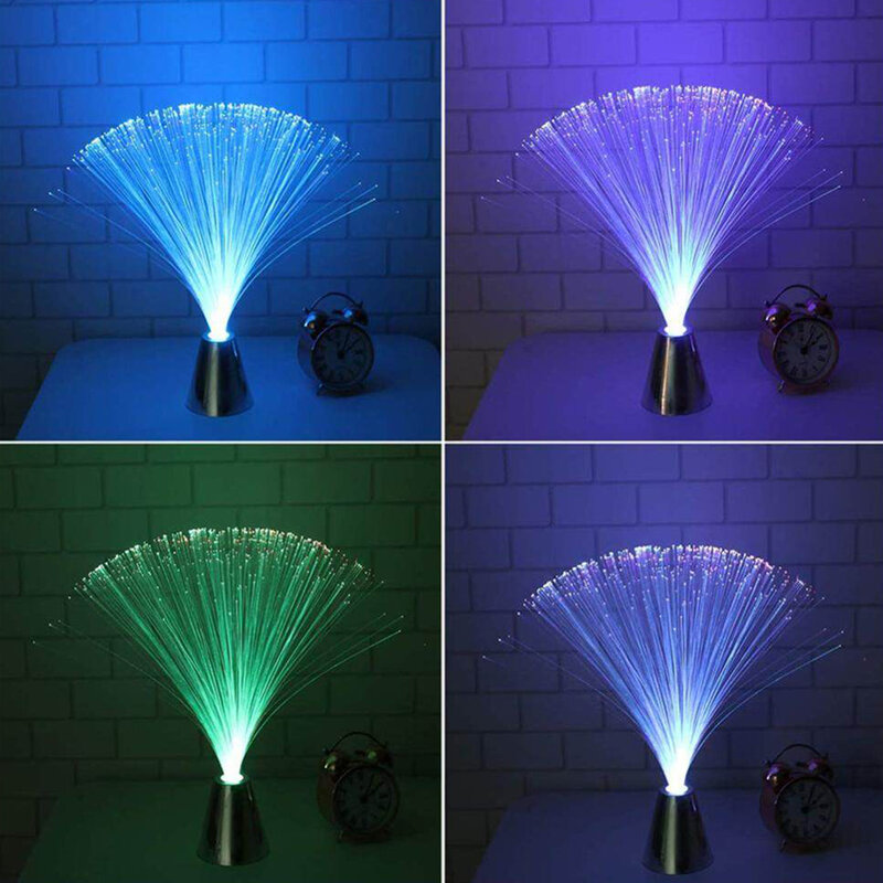 Lámpara de luz LED de fibra óptica colorida para fiesta, luz nocturna de ahorro de energía, lámpara de ambiente, luz decorativa para fiesta de boda
