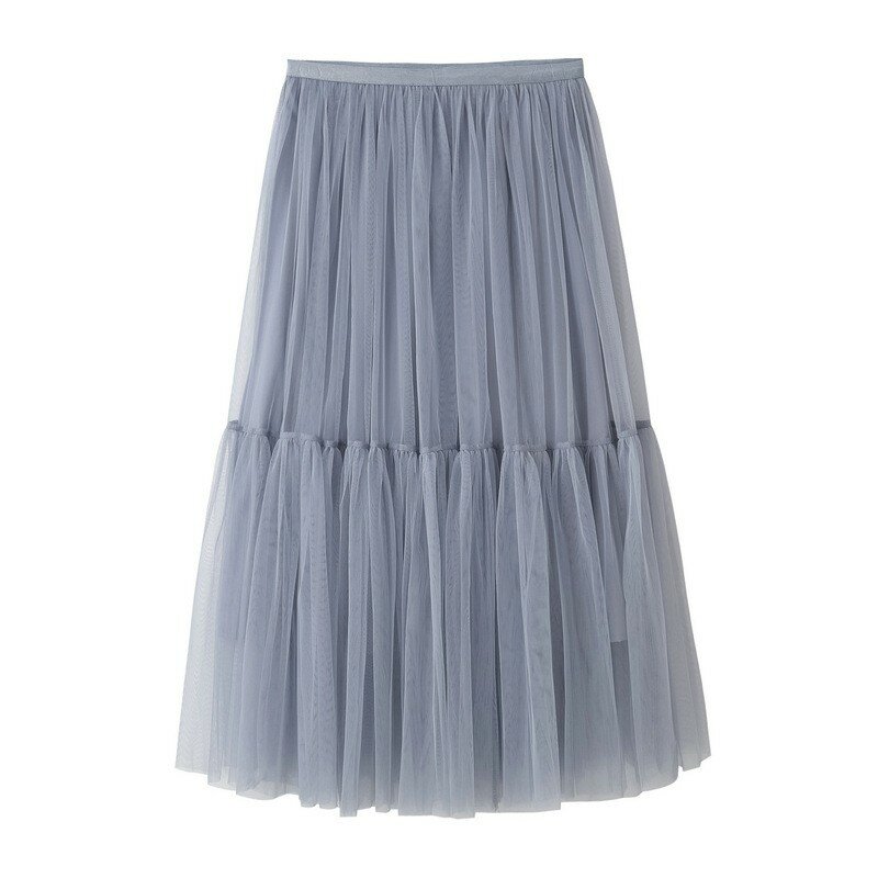 Fluffy 2024 Black Tutu Tulle Skirt Women Maxi Long Fashion High Waist Pleated Skirt Mesh Womam Lady Dancing Skirts Dress