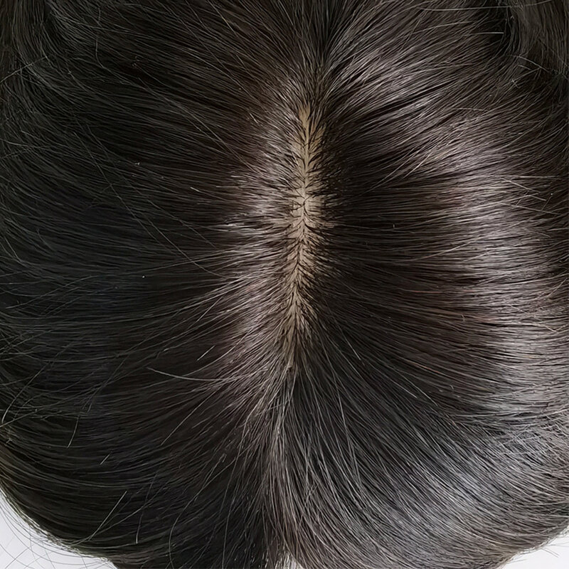 Tupé de cabello humano 100% europeo para mujer, peluquín de Cabello 100% humano con pelo adelgazante de 12-20 pulgadas, la mejor calidad