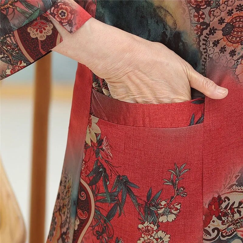 Женский летний кардиган с рукавом три четверти для пожилых женщин, рубашка и брюки, 2 шт., повседневные топы с принтом