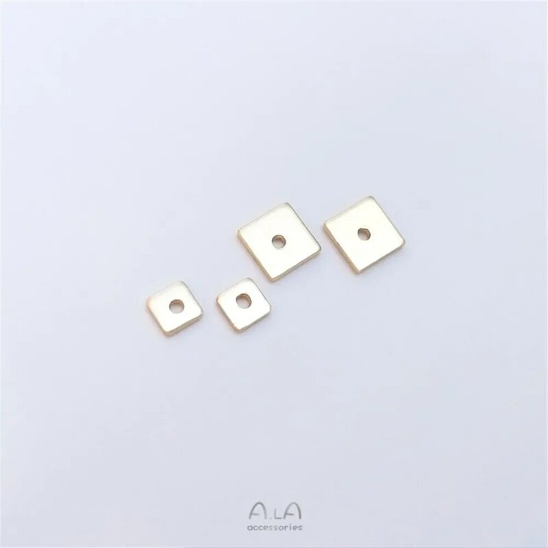 14K gold square piece copper plated gold square thin gasket handmade diy bracelet necklace accessories septum material