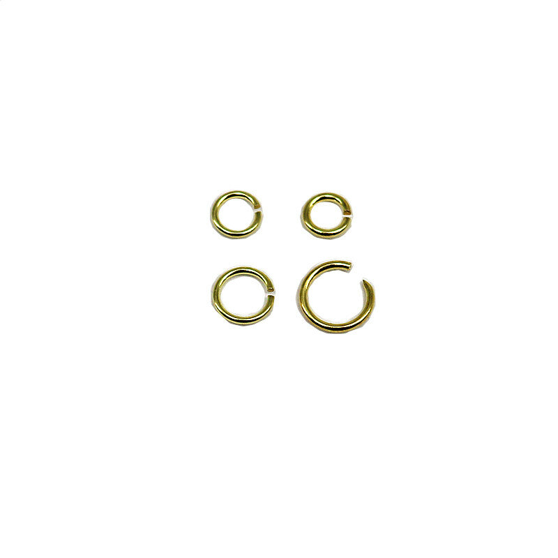 Sólido 925 Sterling Silver Open Jump Rings, Banhado a Ouro 24k, Componentes para Fazer Jóias DIY, 1 Pc