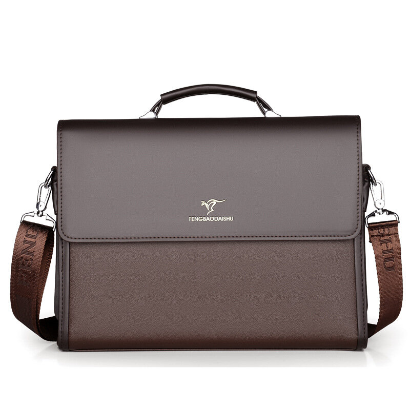 Портфель мужской из экокожи, дизайнерская квадратная сумка-тоут для работы и работы, Сумочка на плечо для юристов, боковой Размер A4
