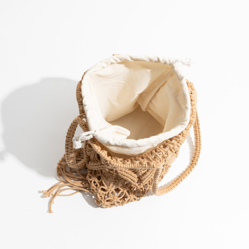 MABULA Cotton Handwoven Knitted Beach Travel Shoulder Purse Vintage Fashion Tassel Tote Handbag Square Stylish Vacation Lady Bag
