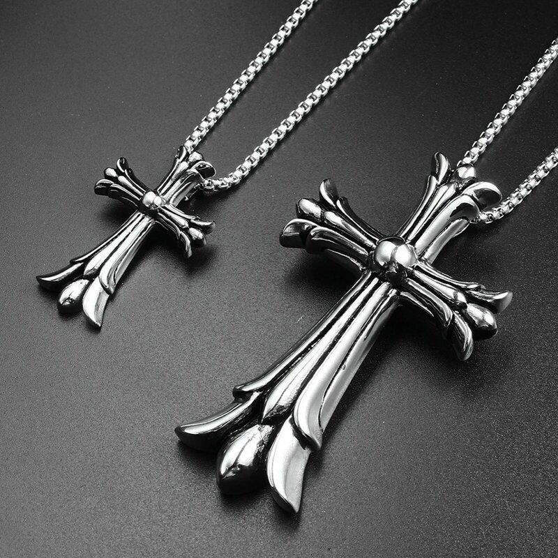 Viking titanium chain pendant myth cross stainless steel pendant with couple necklace