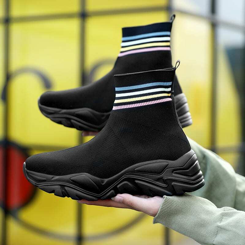 MWY Sneakers Wanita Musim Dingin Fashion Sepatu Kaus Kaki Pergelangan Kaki Zapatillas Deportivas Mujer Sepatu Platform Alas Kaki Olahraga Jalan Kaki