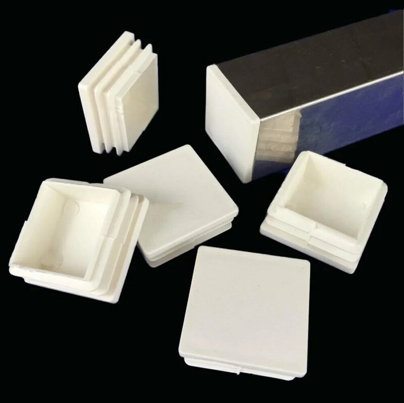 2/10/20 Pcs. Witte Plastic Rechthoekige Caps Buisvormige Inserts Bung Staal Plug