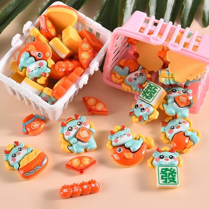 New Years Cartoon Resin Miniatures Dragon DIY Craft Scrapbook Phone Shell Patch Brooch Food Toys Accessories