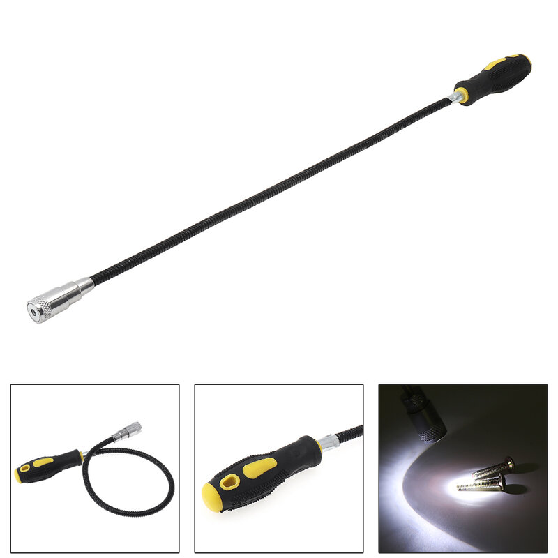 Magnetic Pick Up Tool com luz LED, Ímã de mola flexível, Grabber para Garbage Pick Up Arm Extension