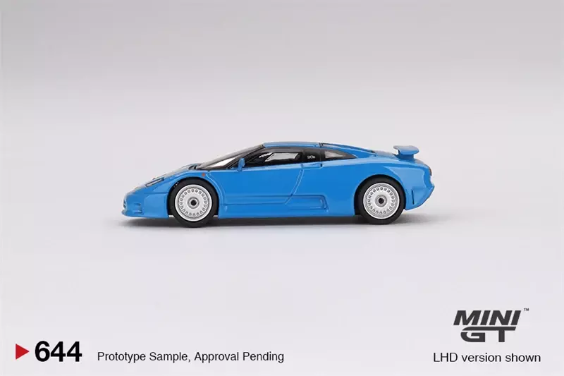 Mini GT azul Bugatti LHD Diecast modelo carro, EB110, 1:64