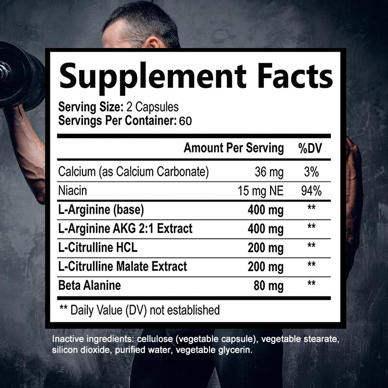 Arginine Nitric Oxide Supports Muscle Growth, Improves Performance, Enhances Endurance, and Enhances Supply