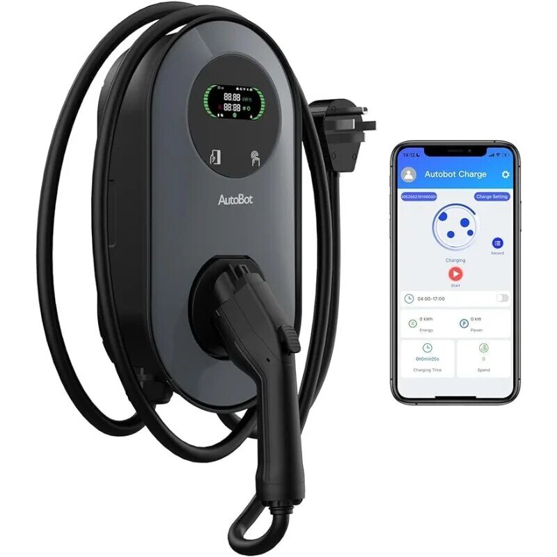 コネクテッドハウス電気自動車充電器,Bluetooth,Wi-Fi,EVSE 40アンペア,240V,14-50,家庭用